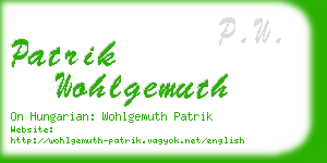 patrik wohlgemuth business card